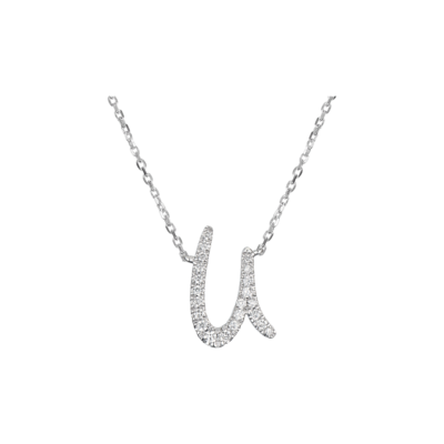 TWIG Initial U Diamond Necklace