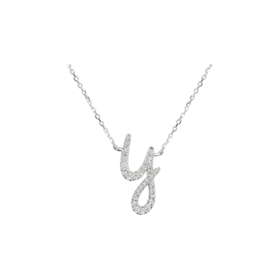TWIG Initial Y Diamond Necklace