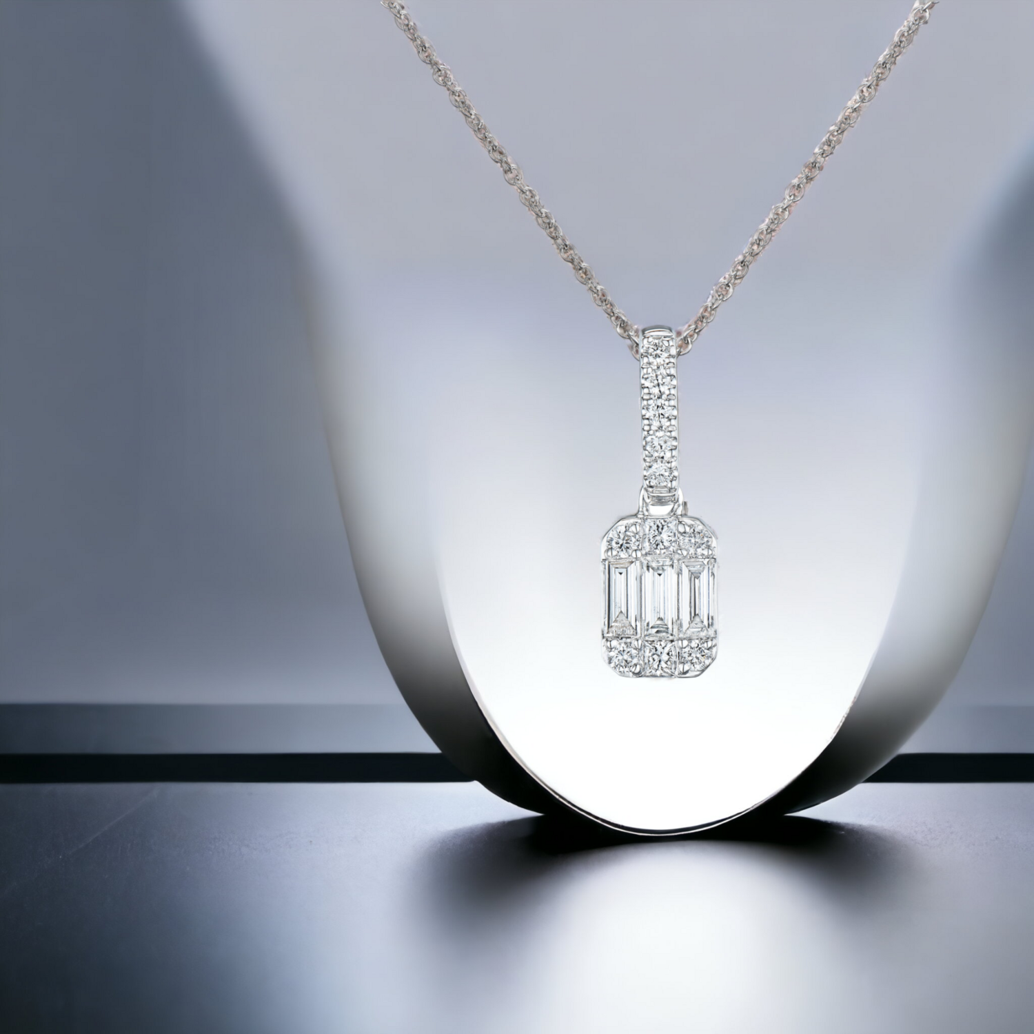 STELLAR Atom Diamond Pendant, Metal: 18K, Metal Colour: White Gold