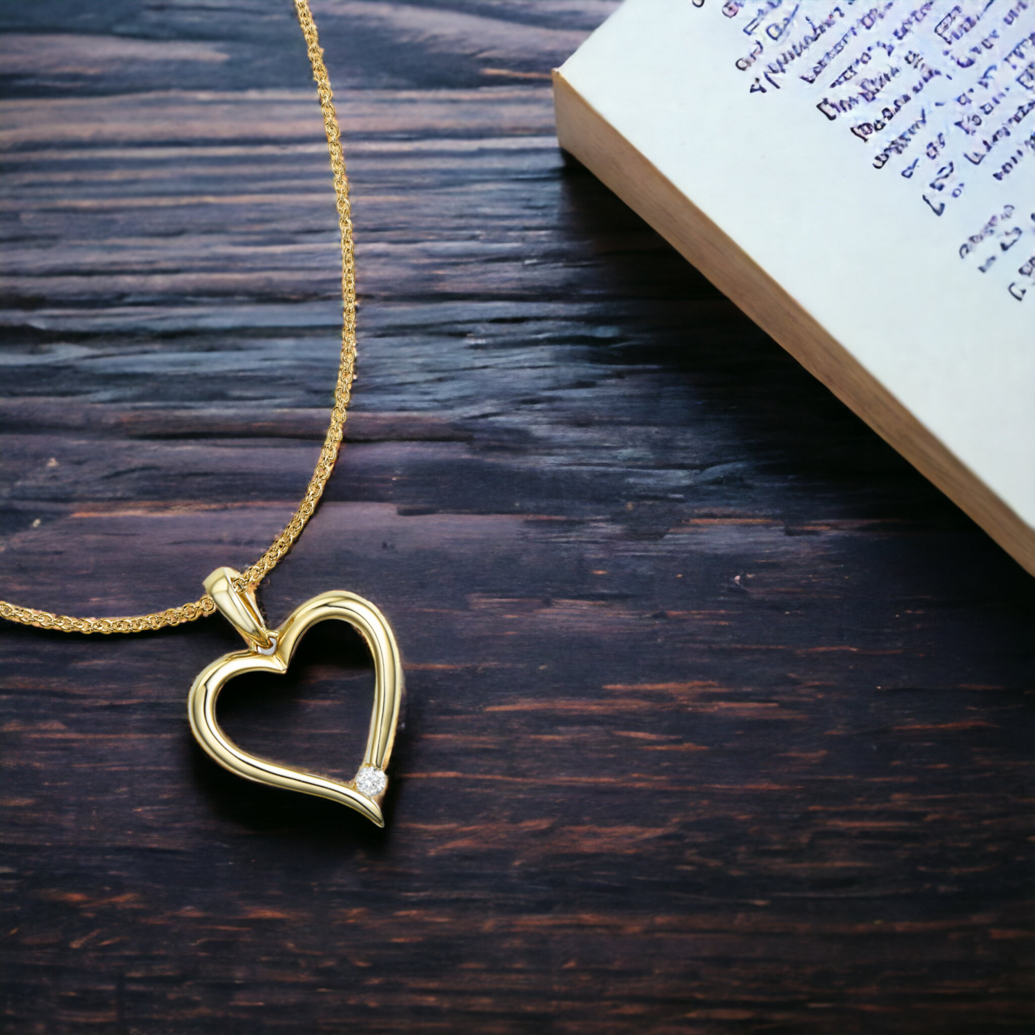 LOVEA True Heart Diamond Pendant, Metal: 10K, Metal Colour: Yellow Gold