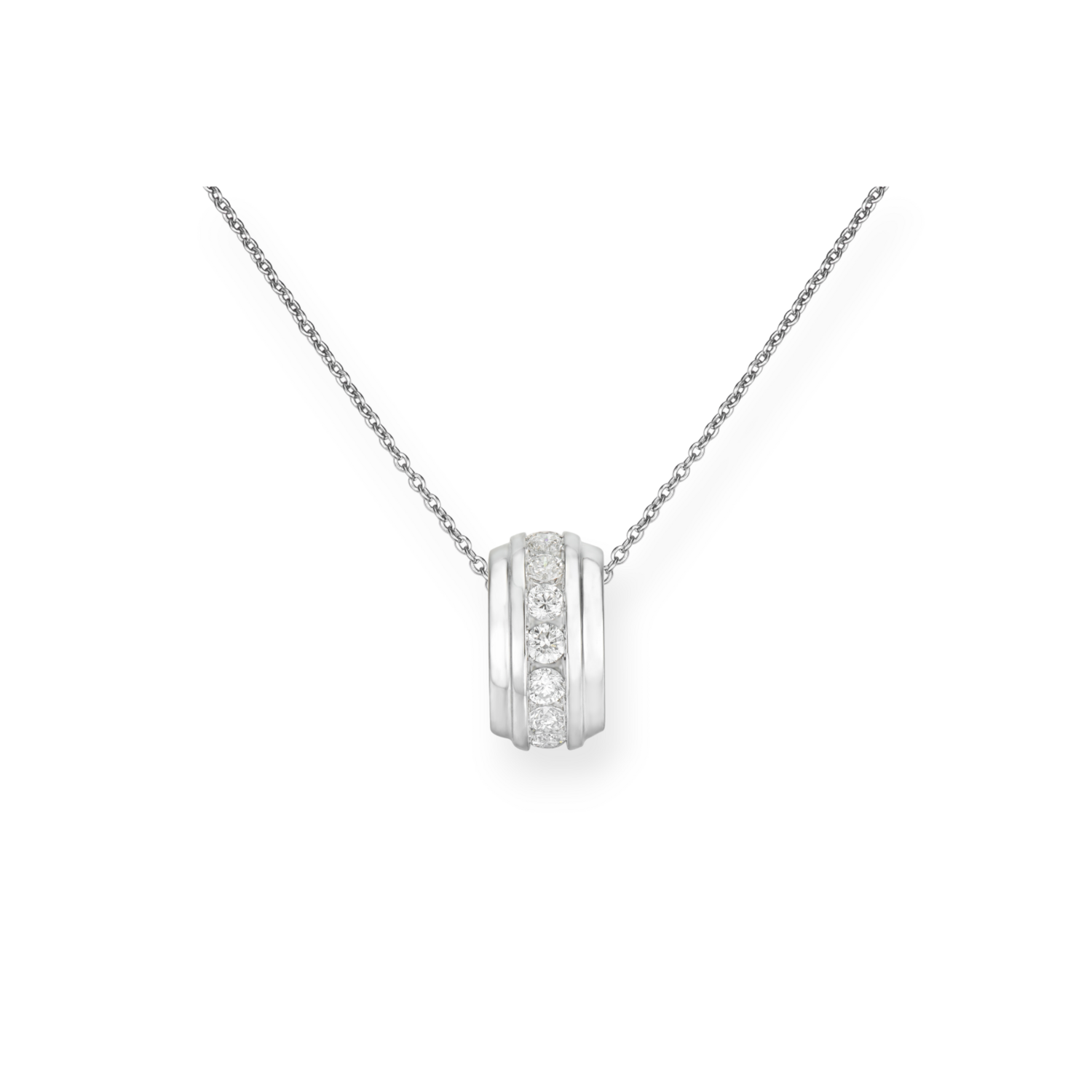 GLISST Reel Diamond Pendant, Metal: 18K, Metal Colour: White Gold