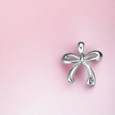 PETITE Bow Diamond Pendant