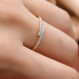 GLISST Rim Diamond Ring, Metal: 10K, Metal Colour: White + Yellow Gold