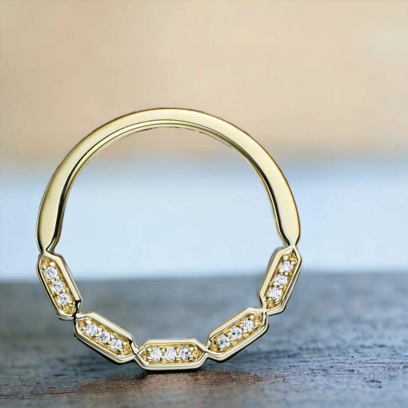 VEMMA Hexa Diamond Ring, Metal: 10K, Metal Colour: Yellow Gold