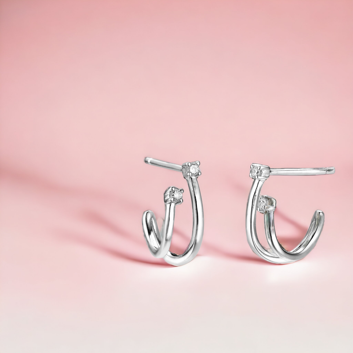 ASTRA Starlane Diamond Earrings, Metal: 10K, Metal Colour: White Gold
