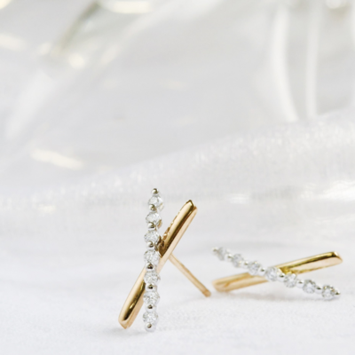 GLISST X-Cross Diamond Earrings