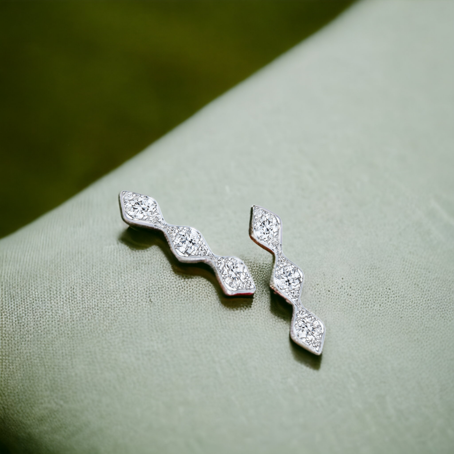STELLAR Bale Diamond Earrings, Metal: 10K, Metal Colour: White Gold