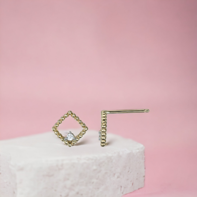 BUBBLE Rhombus Diamond Earrings