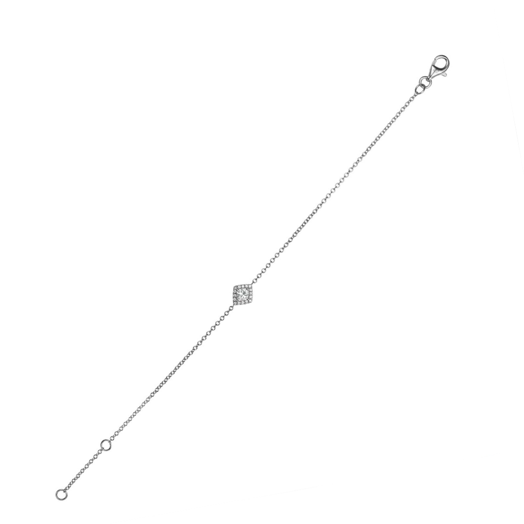 CLINQ Rhombus Diamond Bracelet, Metal: 18K, Metal Colour: White Gold