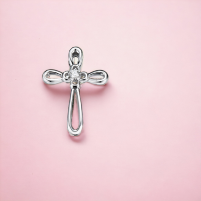 POSY Bloom Diamond Cross Pendant