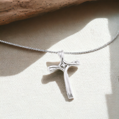TWIZA Faithful Cross Diamond Pendant