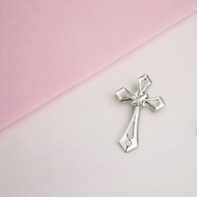 BRITE Tie Cross Diamond Pendant