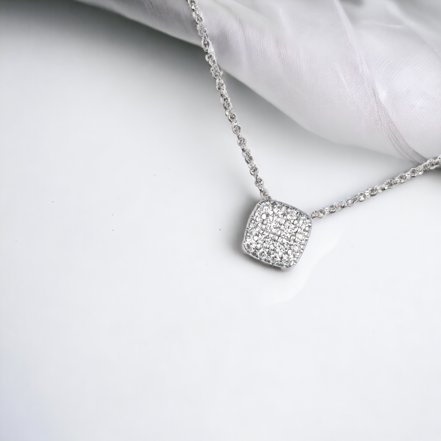 STELLAR Quad Diamond Necklace, Metal: 18K, Metal Colour: White Gold