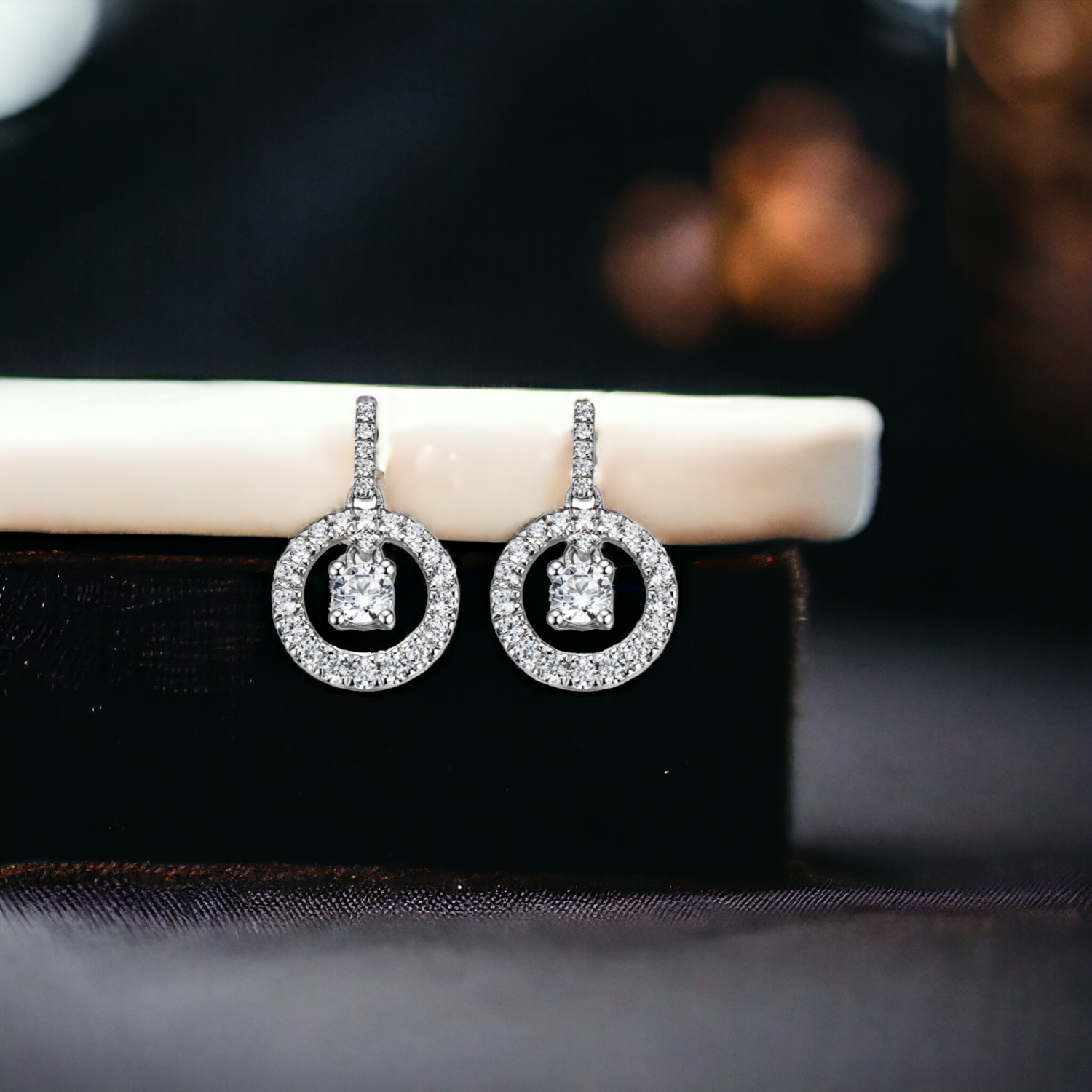 GLISST Dial Diamond Earrings, Metal: 10K, Metal Colour: White Gold