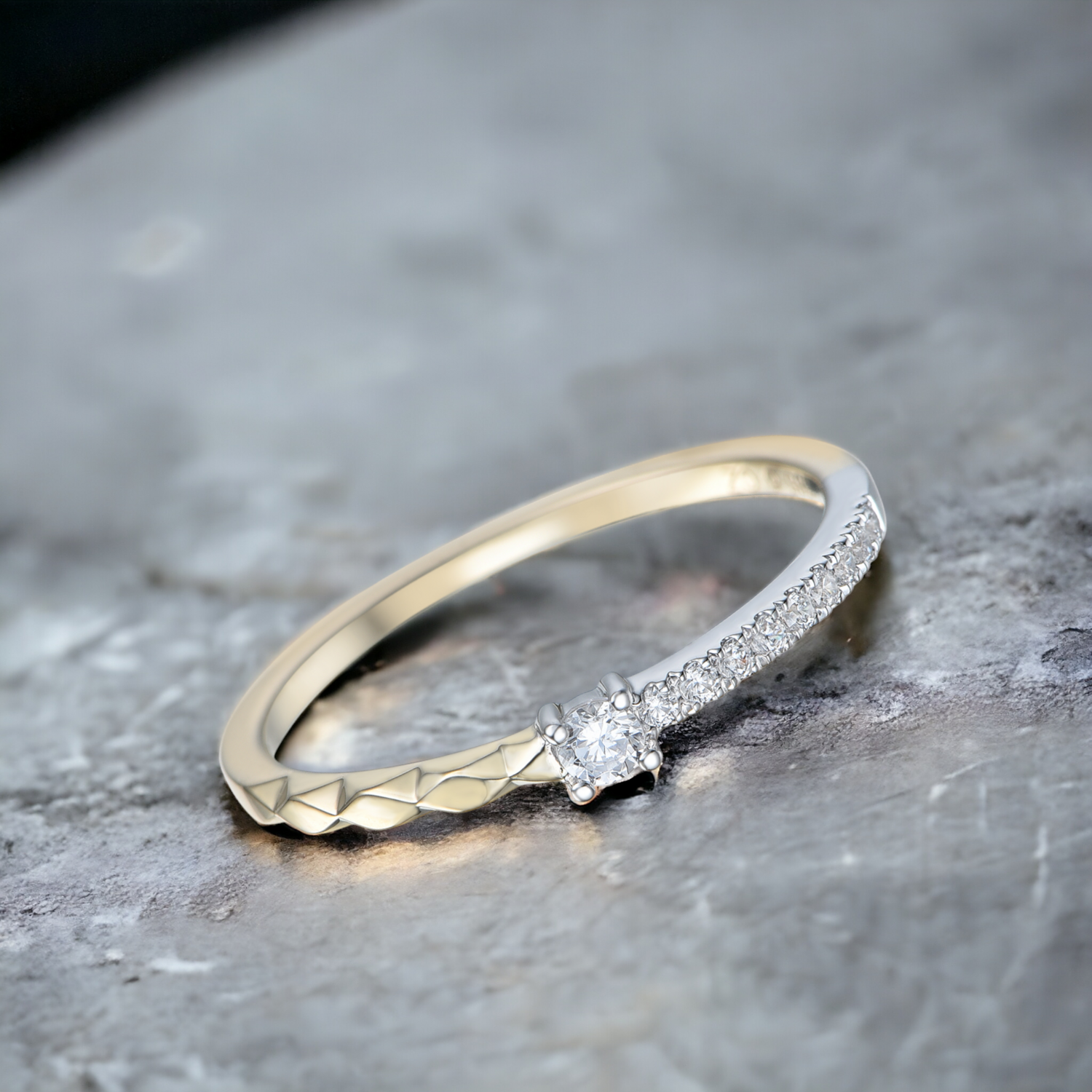 GLISST Fusion Diamond Ring, Metal: 10K, Metal Colour: Yellow Gold