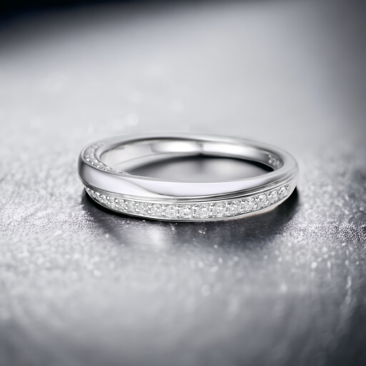 VEMMA Gleam Diamond Ring, Metal: 10K, Metal Colour: White Gold