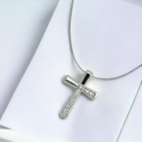 TOVAR Modern Cross Diamond Pendant, Metal: 18K, Metal Colour: White Gold