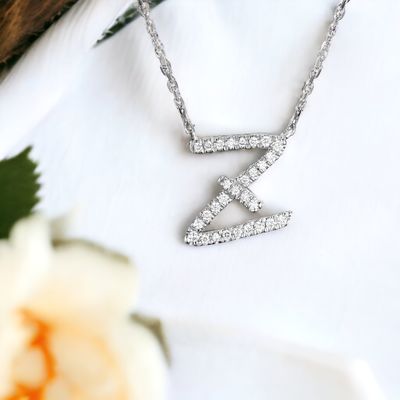 TWIG Initial Z Diamond Necklace