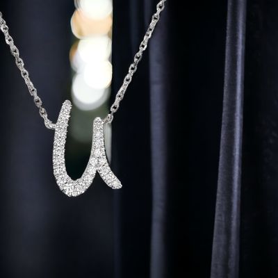 TWIG Initial U Diamond Necklace