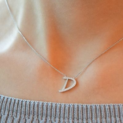 TWIG Initial D Diamond Necklace