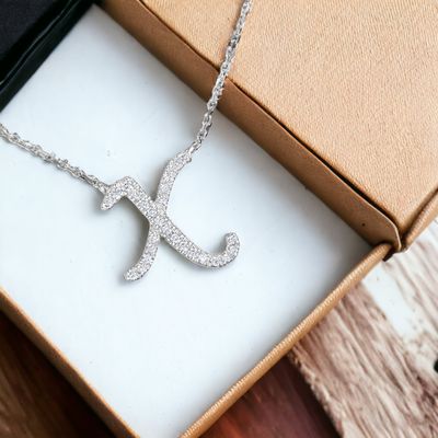 TWIG Initial X Diamond Necklace
