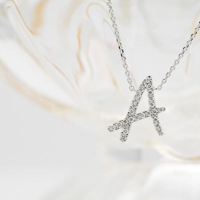TWIG Initial A Diamond Necklace