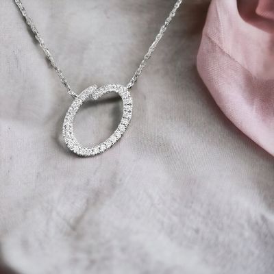 TWIG Initial O Diamond Necklace