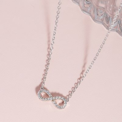 EVERO Floating Infinity Pave Diamond Necklace
