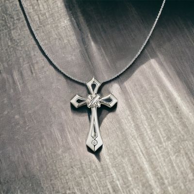 BRITE Tie Cross Diamond Pendant
