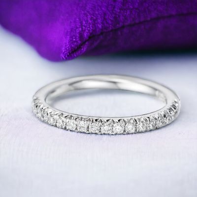 FORAS Groove Diamond Half Eternity Ring