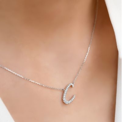TWIG Initial C Diamond Necklace