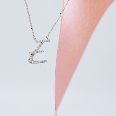 TWIG Initial E Diamond Necklace