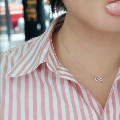 EVERO Floating Infinity Pave Diamond Necklace