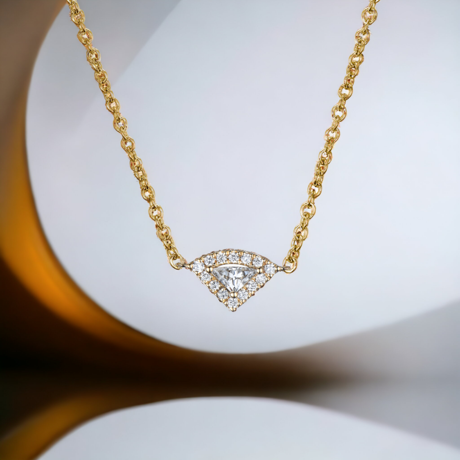 CLINQ Ginkgo Diamond Necklace, Metal: 10K, Metal Colour: Yellow Gold