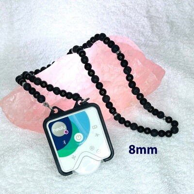 Black ​Onyx with Lava Stone Necklace - 8mm  (Healy Case Is Not Included)