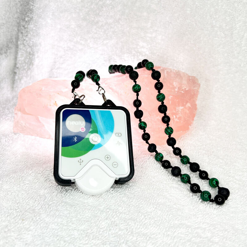 Malachite with Lava Stones - 8mm (Healy Case Is Not Included)