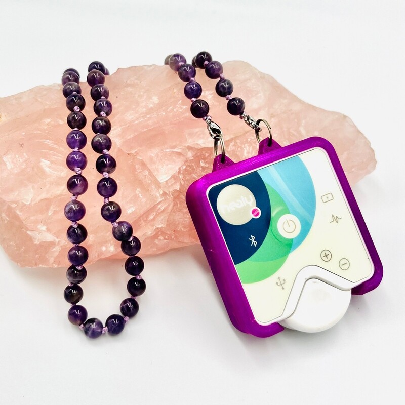 Natural Amethyst Beads Knotted Necklace - 8mm (Healy Case Is Not Included)