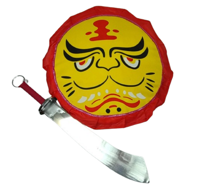 Kit de escudo de bambú y sable