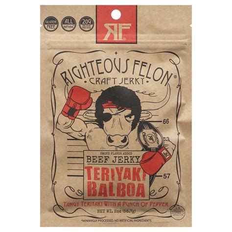 Righteous Felon Teriyaki Jerky 2oz