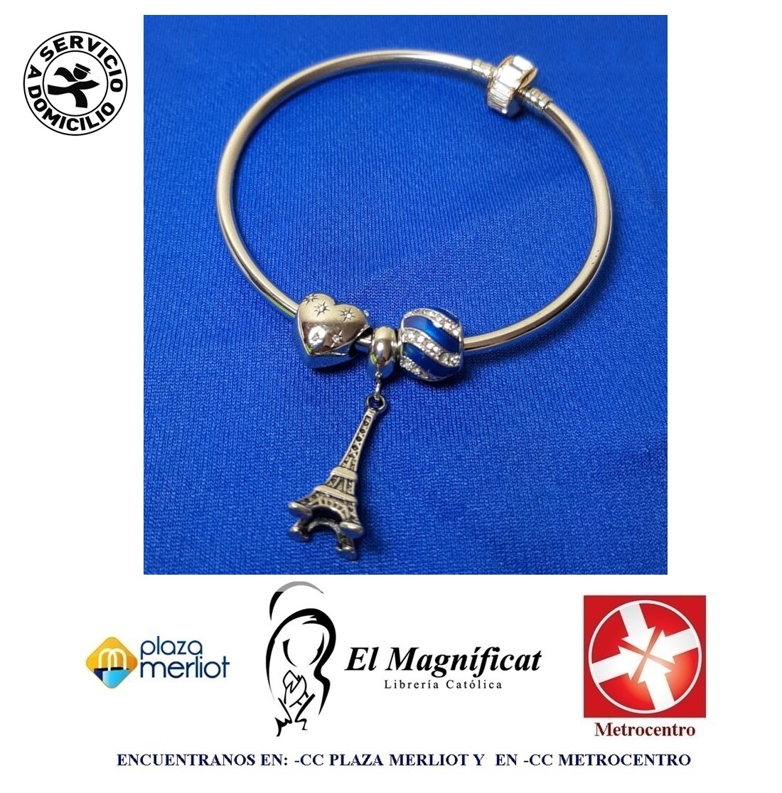 Pulsera de Acero tipo Pandora y Charms