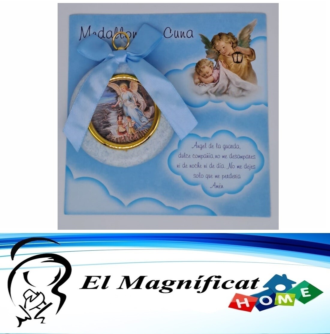 MEDALLON PARA CUNA CELESTE ANGEL DE LA GUARDA