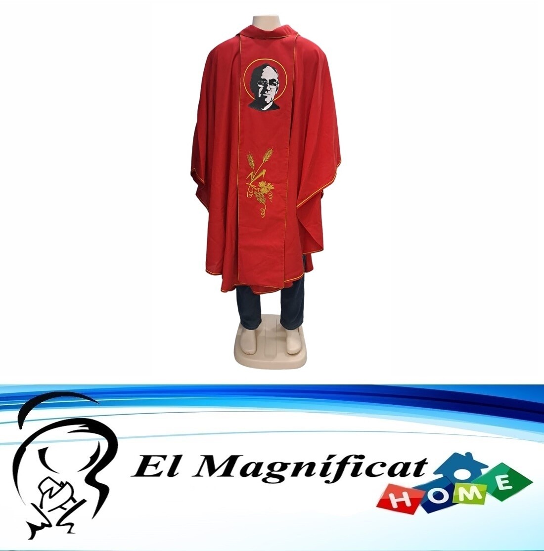 CASULLA CON ESCAPULARIO COLOR ROJO