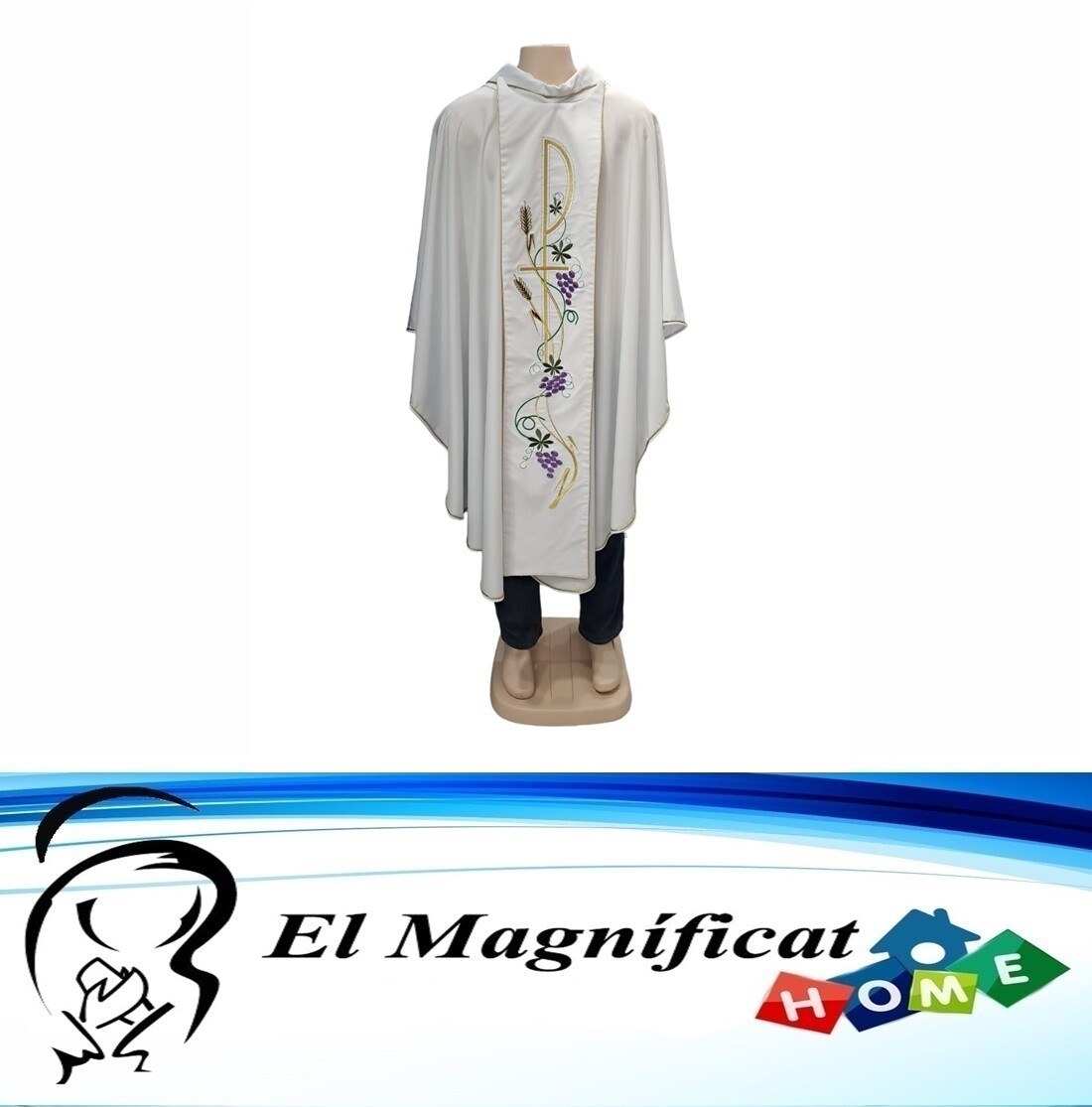 CASULLA CON ESCAPULARIO COLOR BLANCO