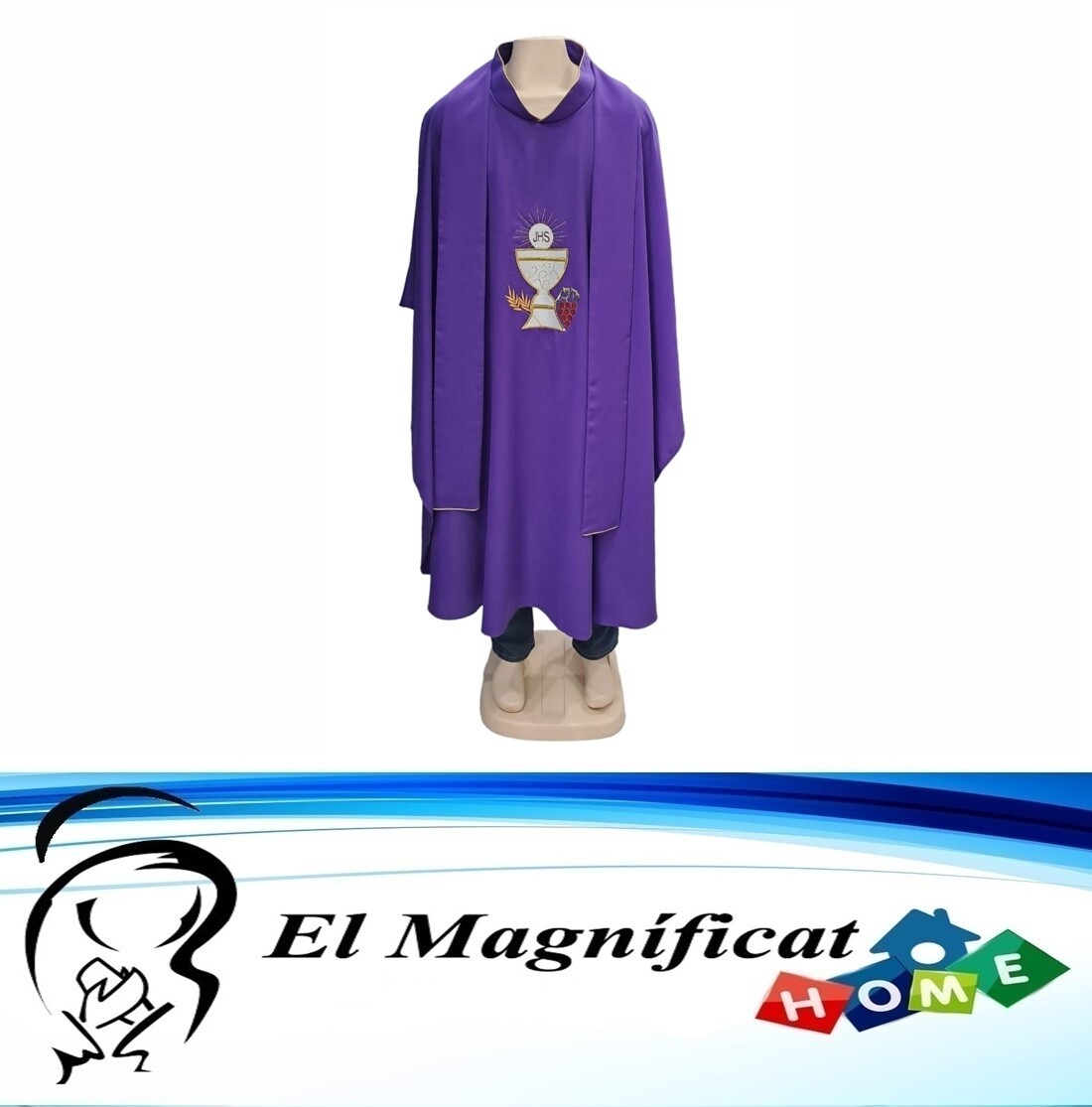 CASULLA CON ESTOLA COLOR MORADO
