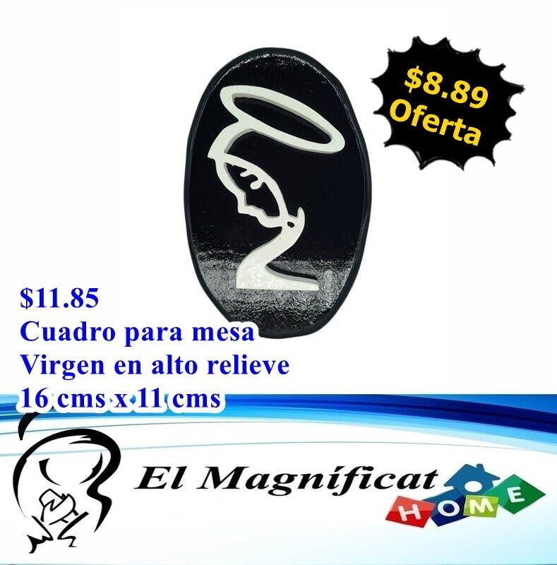 CUADRO OVALADO PARA MESA SILUETA VIRGEN