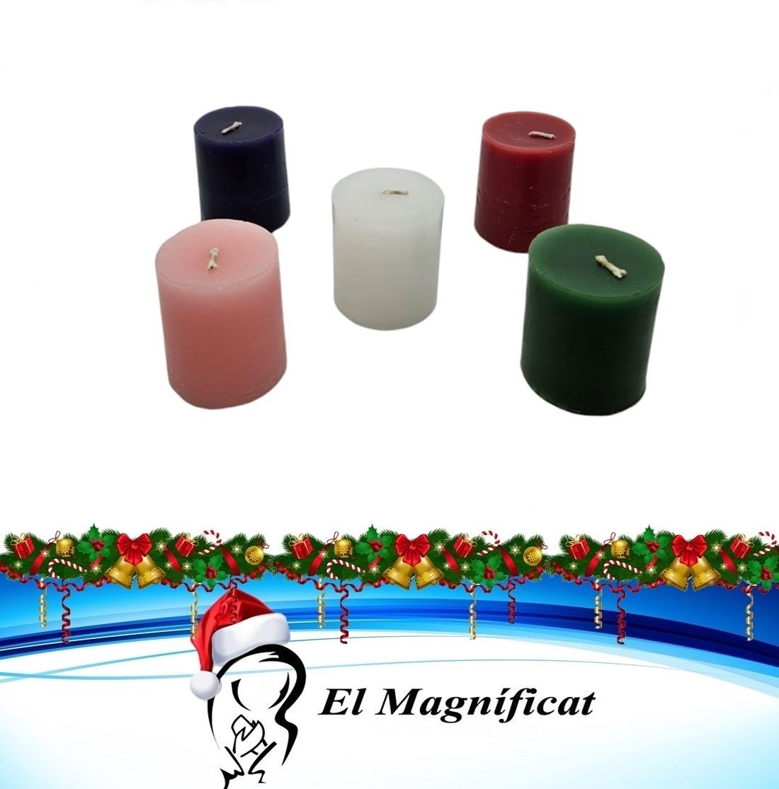 JUEGO DE 5 VELAS PARA LA CORONA DE ADVIENTO 5 CMS DE ALTO X 4 CMS DE DIAMETRO