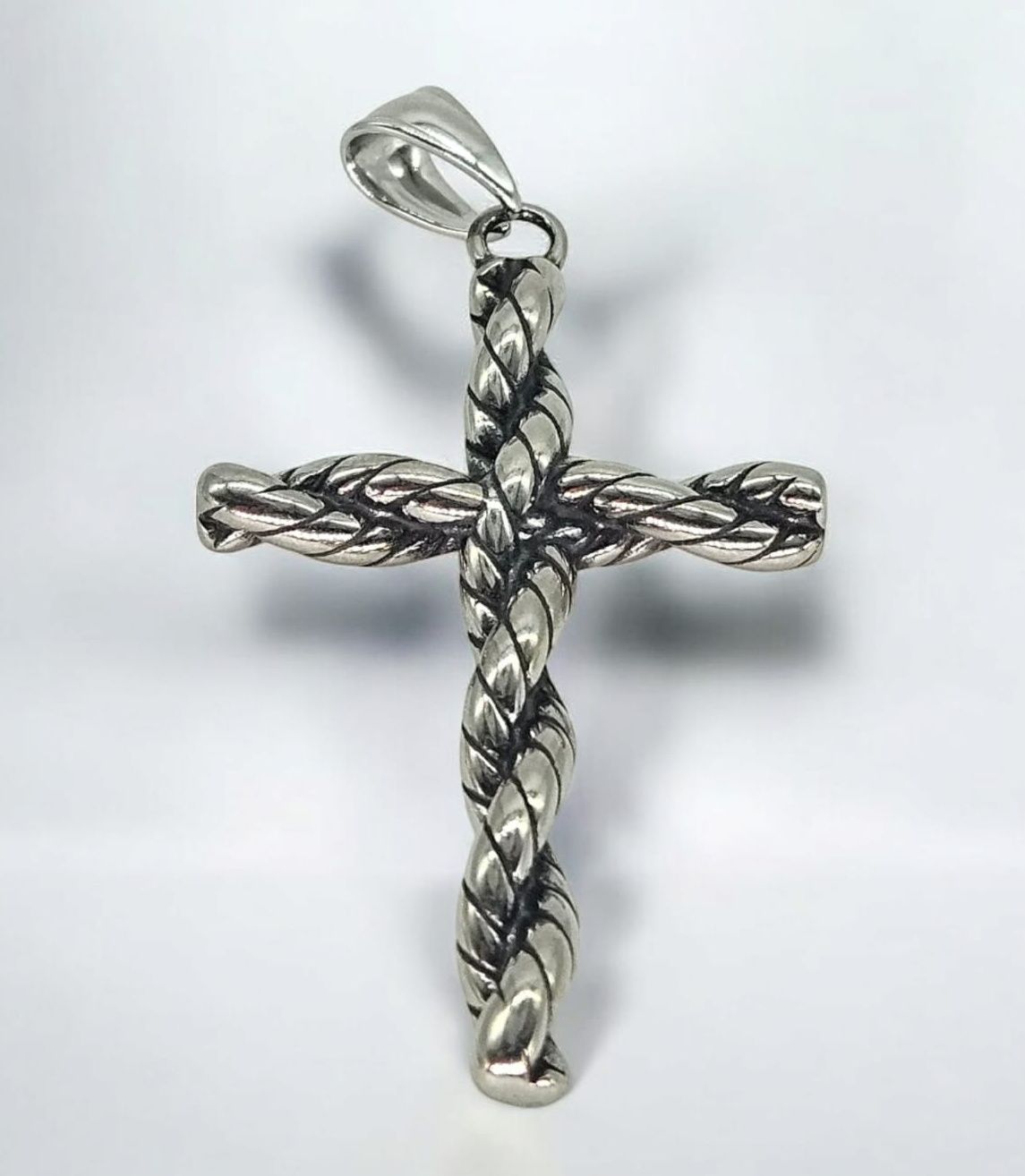DIJE CRUZ DE ACERO 5 CMS DE LARGO X 3 CMS DE ANCHO