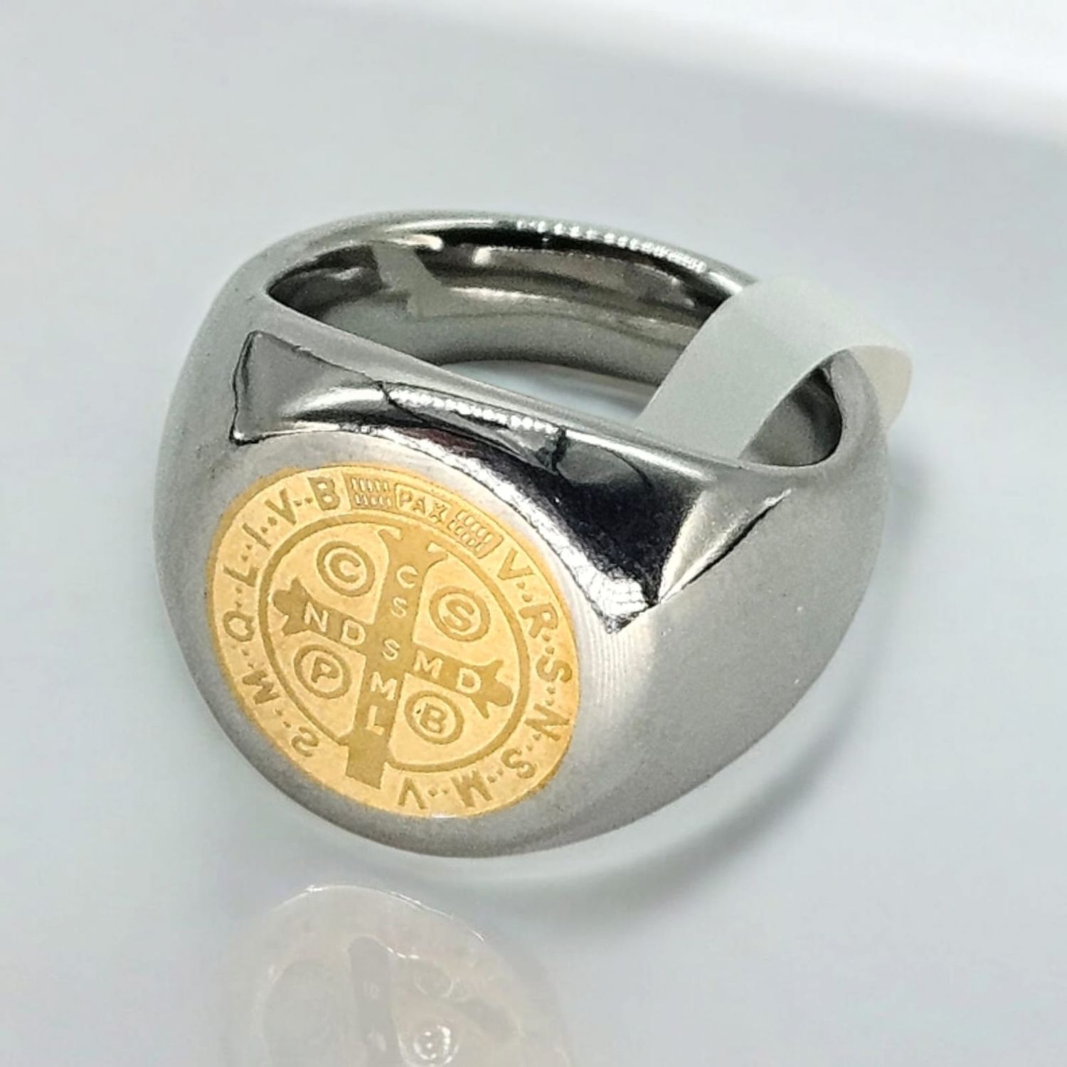 ANILLO DE SAN BENITO EN ACERO (TALLAS 9,10,11)