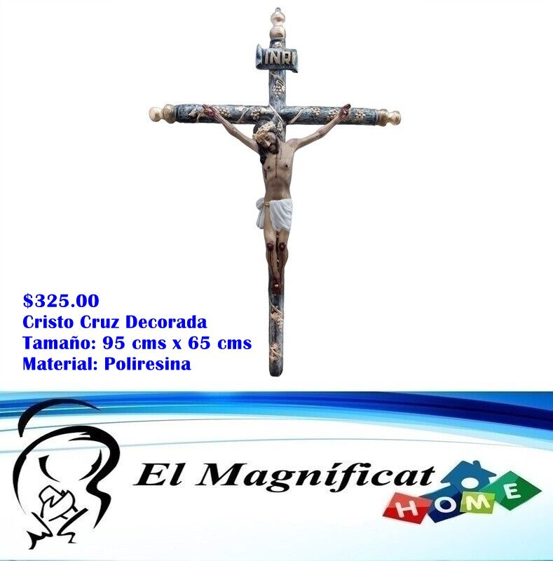 CRISTO DECORADO MEDIANO 95 CMS DE LARGO X 65 CMS DE ANCHO