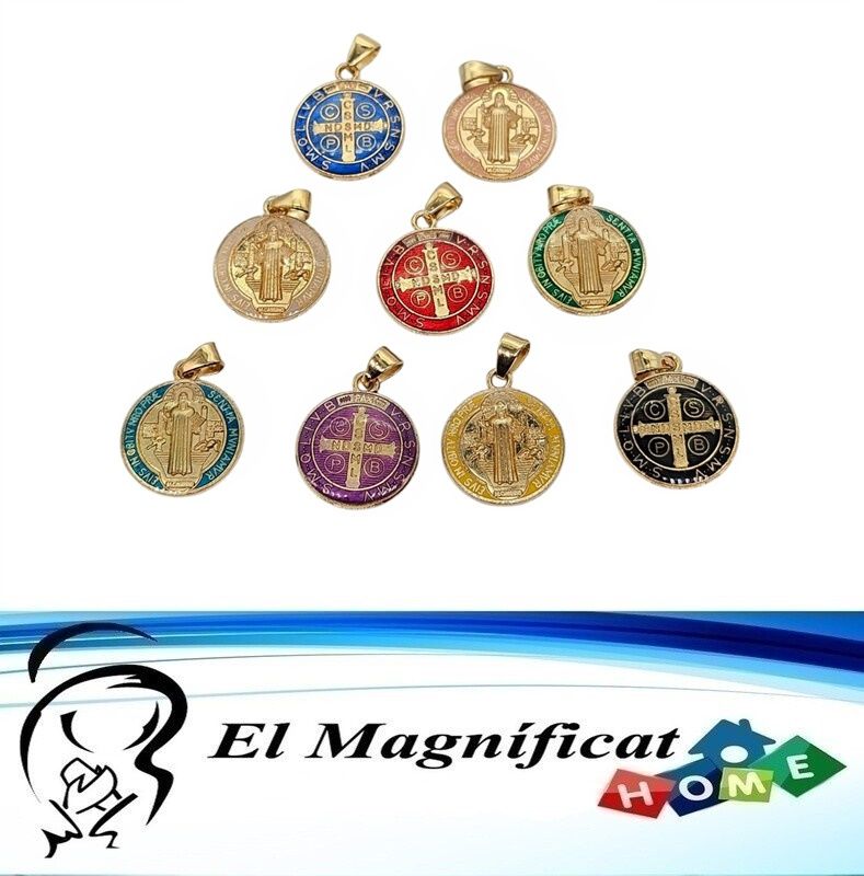 MEDALLAS DE SAN BENITO COLOR CON ACRILICO (2 CMS DE DIÁMETRO)